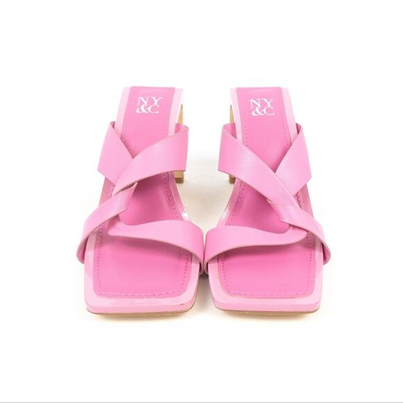 New York and Company Pink Inna Barbiecore Sandals Size 6 - Picture 3 of 10